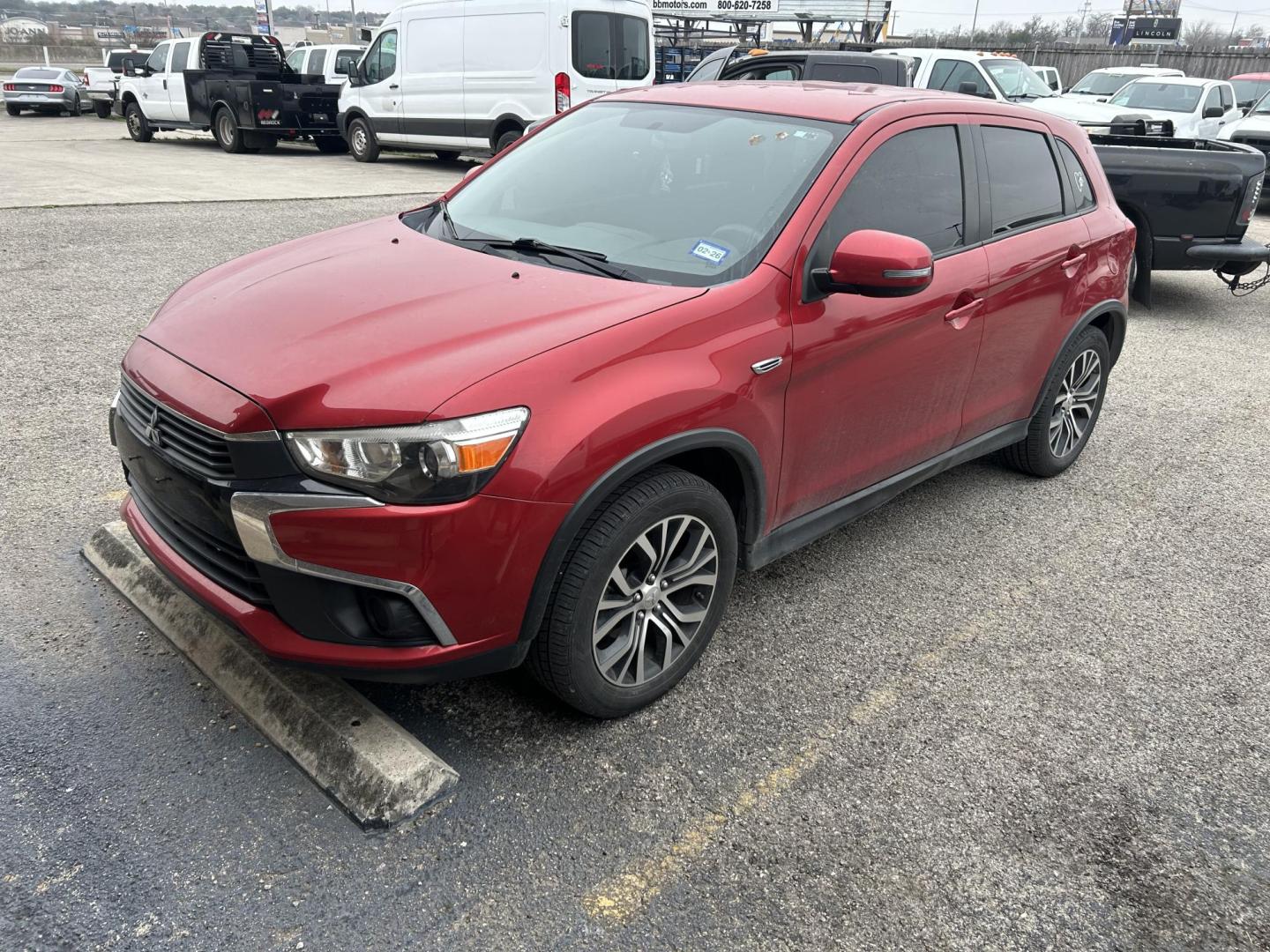 2016 Red Mitsubishi Outlander Sport 2.0 ES CVT (JA4AP3AUXGZ) with an 2.0L L4 DOHC 16V engine, CVT transmission, located at 1687 Business 35 S, New Braunfels, TX, 78130, (830) 625-7159, 29.655487, -98.051491 - Photo#0
