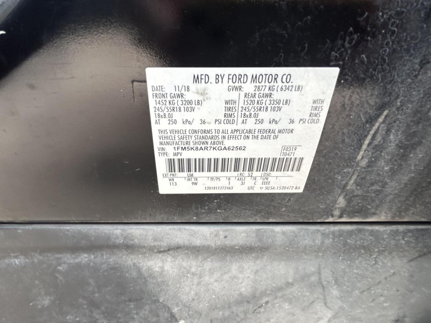 2019 Black Ford Explorer Police 4WD (1FM5K8AR7KG) with an 3.7L V6 DOHC 24V engine, 6A transmission, located at 1687 Business 35 S, New Braunfels, TX, 78130, (830) 625-7159, 29.655487, -98.051491 - Photo#12