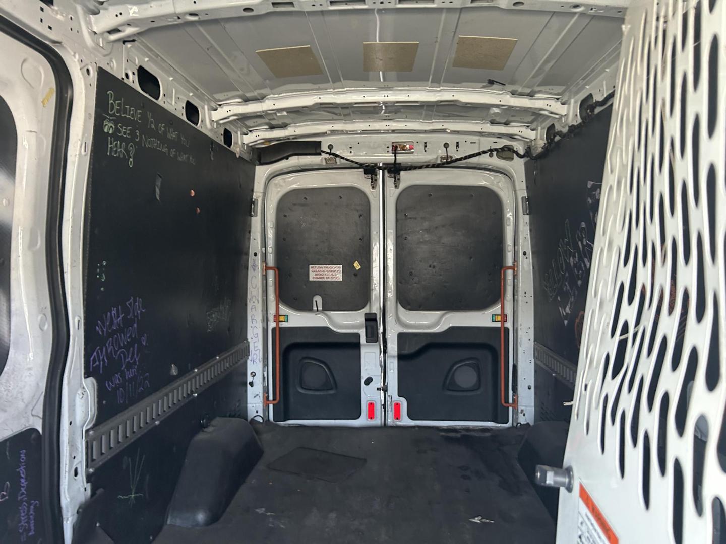 2018 White Ford Transit 150 Van Med. Roof w/Sliding Pass. 148-in. WB (1FTYE2CM4JK) with an 3.7L V6 DOHC 24V engine, 6A transmission, located at 1687 Business 35 S, New Braunfels, TX, 78130, (830) 625-7159, 29.655487, -98.051491 - Photo#8