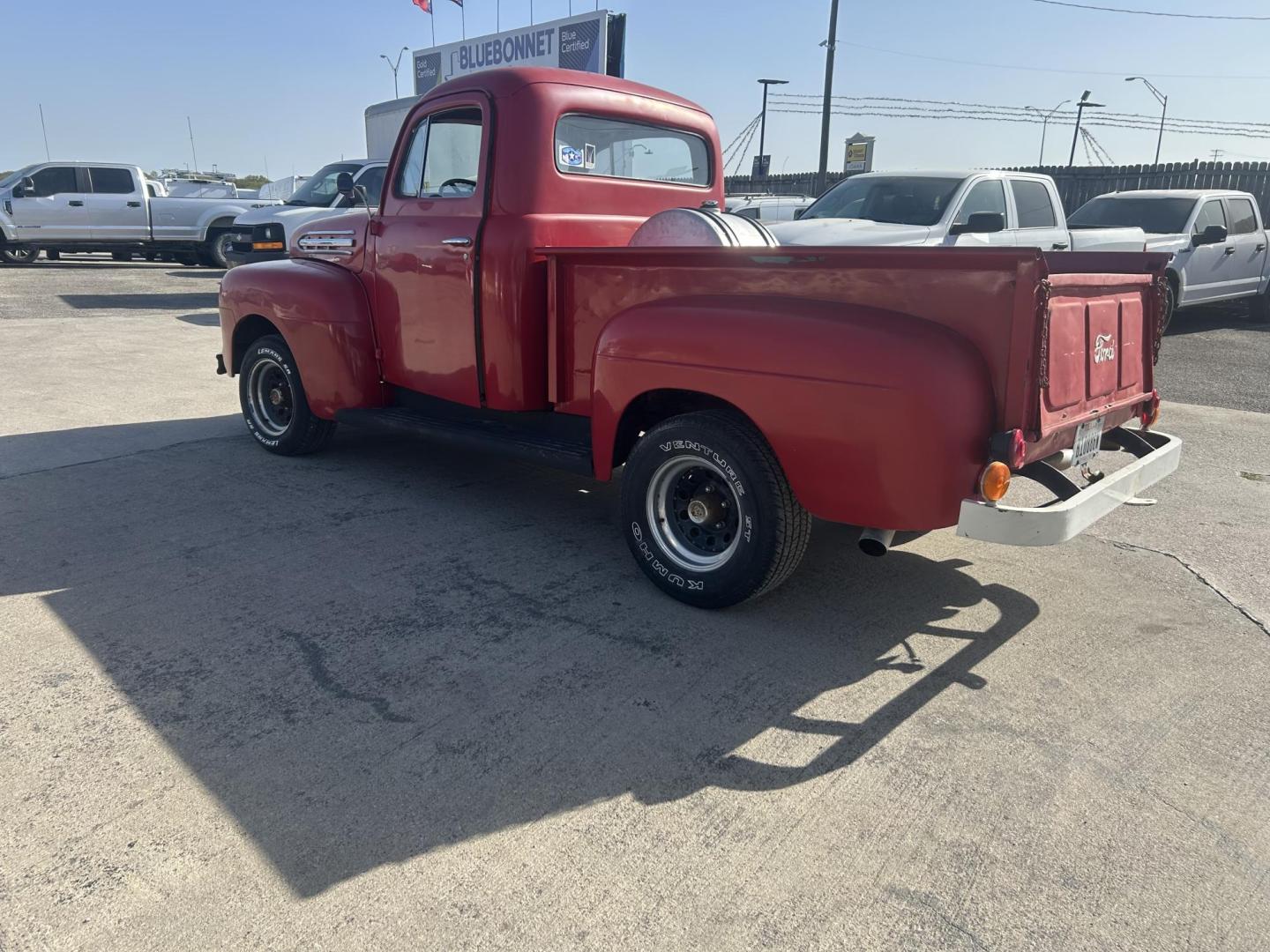 1951 Red Ford F1 (F1R1MP27931) with an V8 engine, 3SPD transmission, located at 1687 Business 35 S, New Braunfels, TX, 78130, (830) 625-7159, 29.655487, -98.051491 - Photo#5