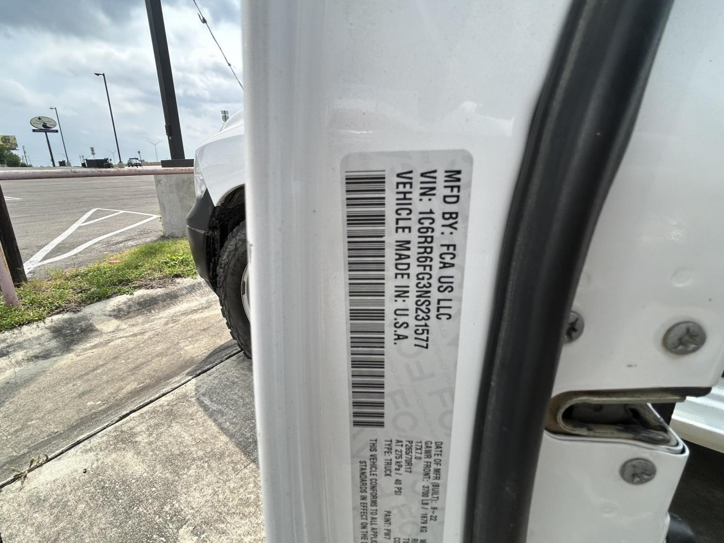 2022 White RAM 1500 Classic Tradesman Quad Cab 2WD (1C6RR6FG3NS) with an 3.6L V6 DOHC 24V FFV engine, 8A transmission, located at 1687 Business 35 S, New Braunfels, TX, 78130, (830) 625-7159, 29.655487, -98.051491 - Photo#14
