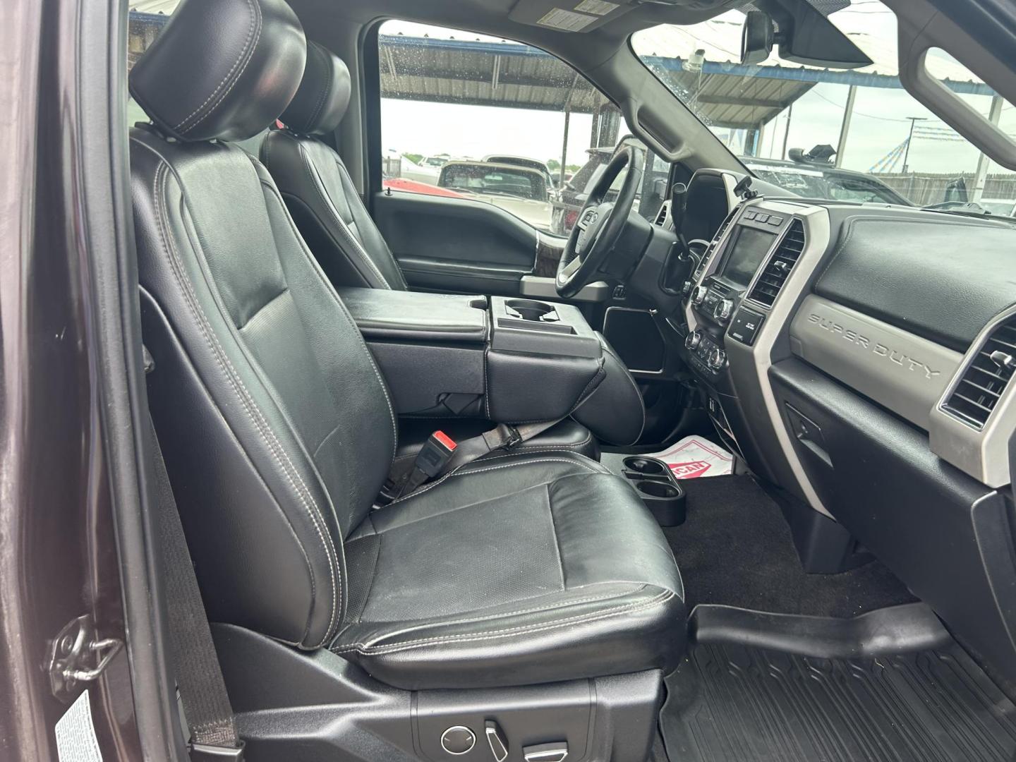 2019 Maroon Ford F-350 SD Lariat Crew Cab Long Bed DRW 4WD (1FT8W3DT1KE) with an 6.7L V8 OHV 16V DIESEL engine, 6A transmission, located at 1687 Business 35 S, New Braunfels, TX, 78130, (830) 625-7159, 29.655487, -98.051491 - Photo#2