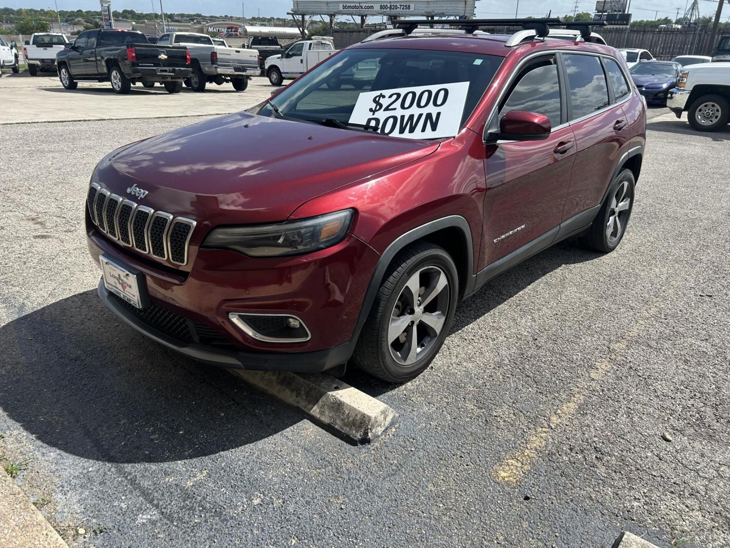 2019 Red Jeep Cherokee Limited FWD (1C4PJLDN9KD) with an 2.0L L4 DOHC 16V TURBO engine, 9A transmission, located at 1687 Business 35 S, New Braunfels, TX, 78130, (830) 625-7159, 29.655487, -98.051491 - Photo#0