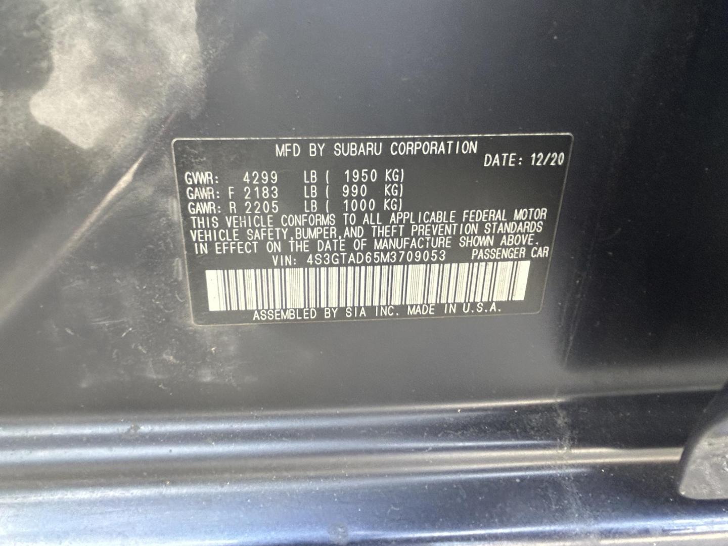 2021 Blue Subaru Impreza 2.0i Premium CVT 5-Door (4S3GTAD65M3) with an 2.0L H4 DOHC 16V engine, CVT transmission, located at 1687 Business 35 S, New Braunfels, TX, 78130, (830) 625-7159, 29.655487, -98.051491 - Photo#14