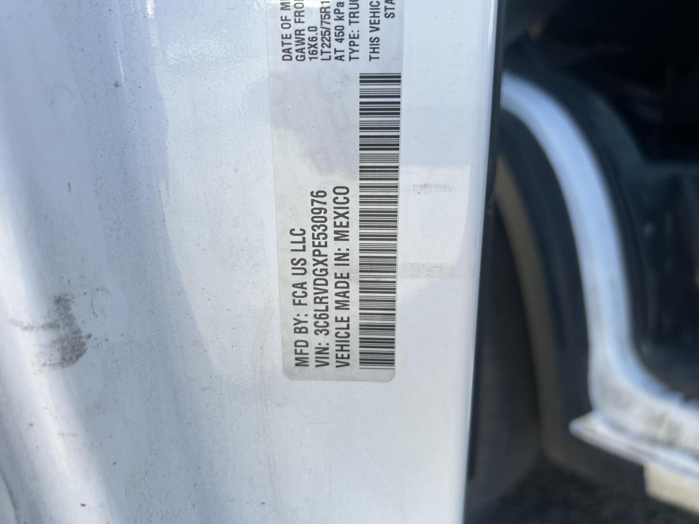 2023 White RAM Promaster 2500 High Roof 159-in. WB (3C6LRVDGXPE) with an 3.6L V6 engine, 6A transmission, located at 1687 Business 35 S, New Braunfels, TX, 78130, (830) 625-7159, 29.655487, -98.051491 - Photo#7