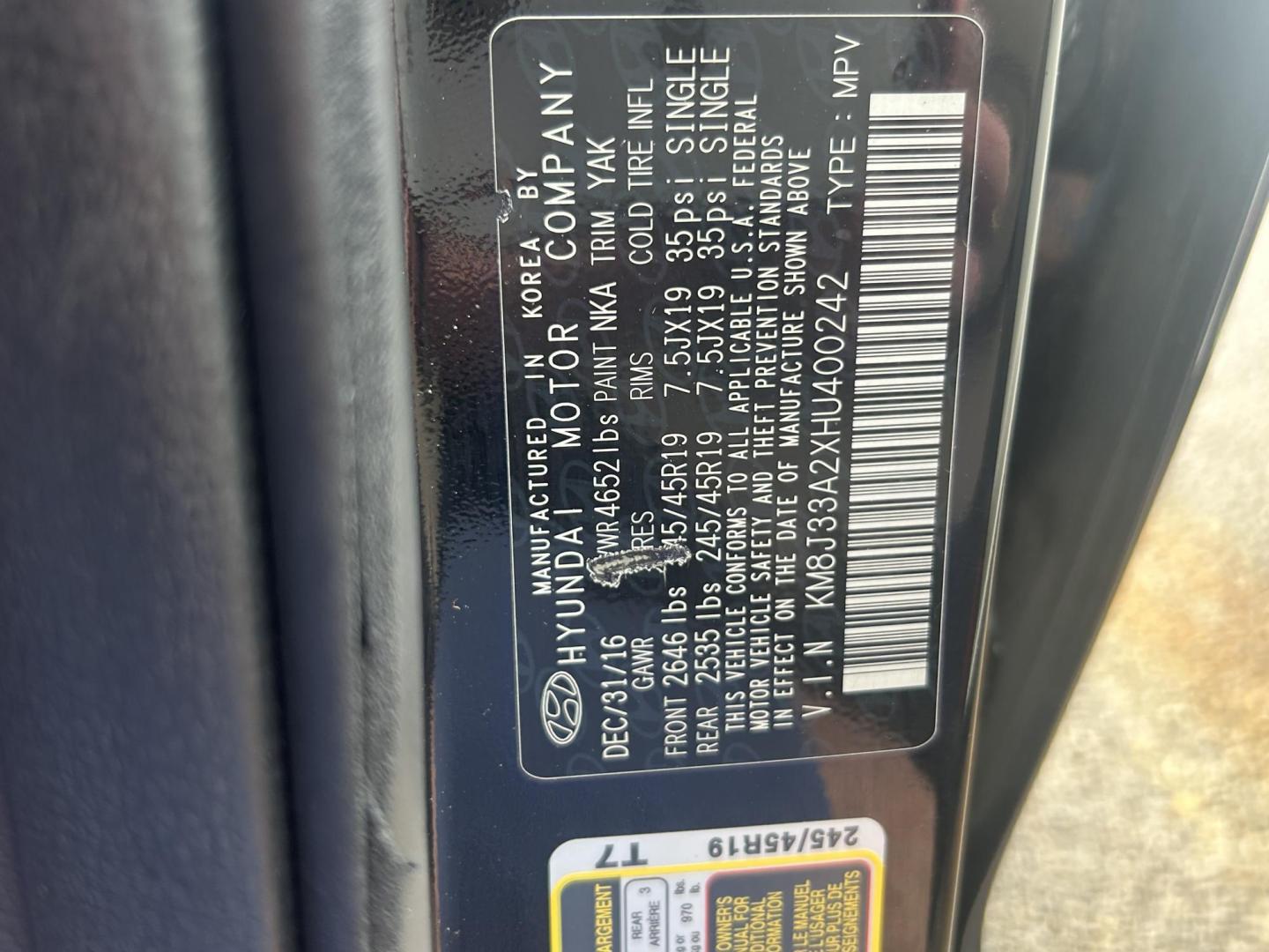 2017 Black Hyundai Tucson Eco (KM8J33A2XHU) with an 1.6L L4 DOHC 16V engine, 7A transmission, located at 1687 Business 35 S, New Braunfels, TX, 78130, (830) 625-7159, 29.655487, -98.051491 - Photo#13