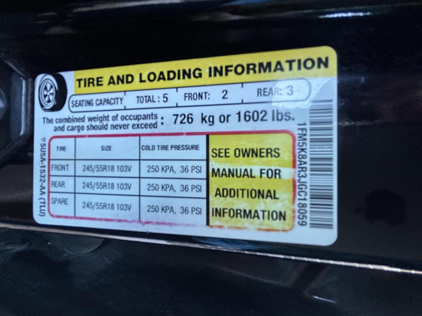 2018 Black Ford Explorer Police 4WD (1FM5K8AR3JG) with an 3.7L V6 DOHC 24V engine, 6A transmission, located at 1687 Business 35 S, New Braunfels, TX, 78130, (830) 625-7159, 29.655487, -98.051491 - Photo#13