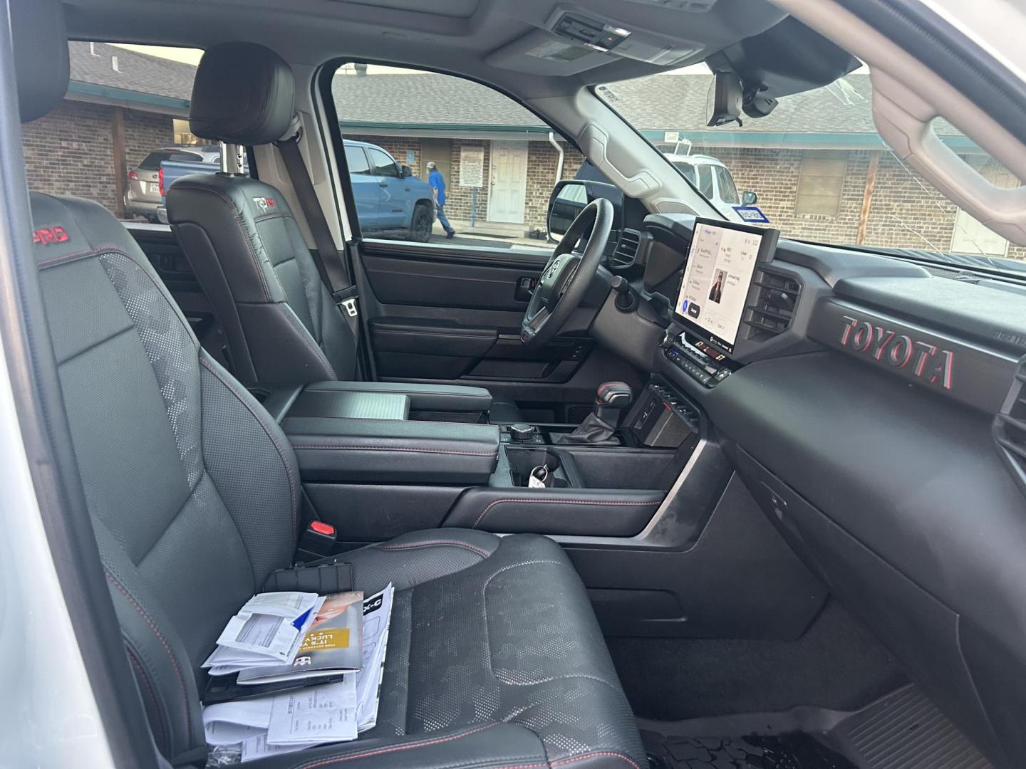 2023 White Toyota Tundra TRD PRO CrewMax 4WD Hybrid (5TFPC5DB2PX) with an 3.4L V6 DOHC 24V HYBRID engine, 6A transmission, located at 1687 Business 35 S, New Braunfels, TX, 78130, (830) 625-7159, 29.655487, -98.051491 - Photo#2