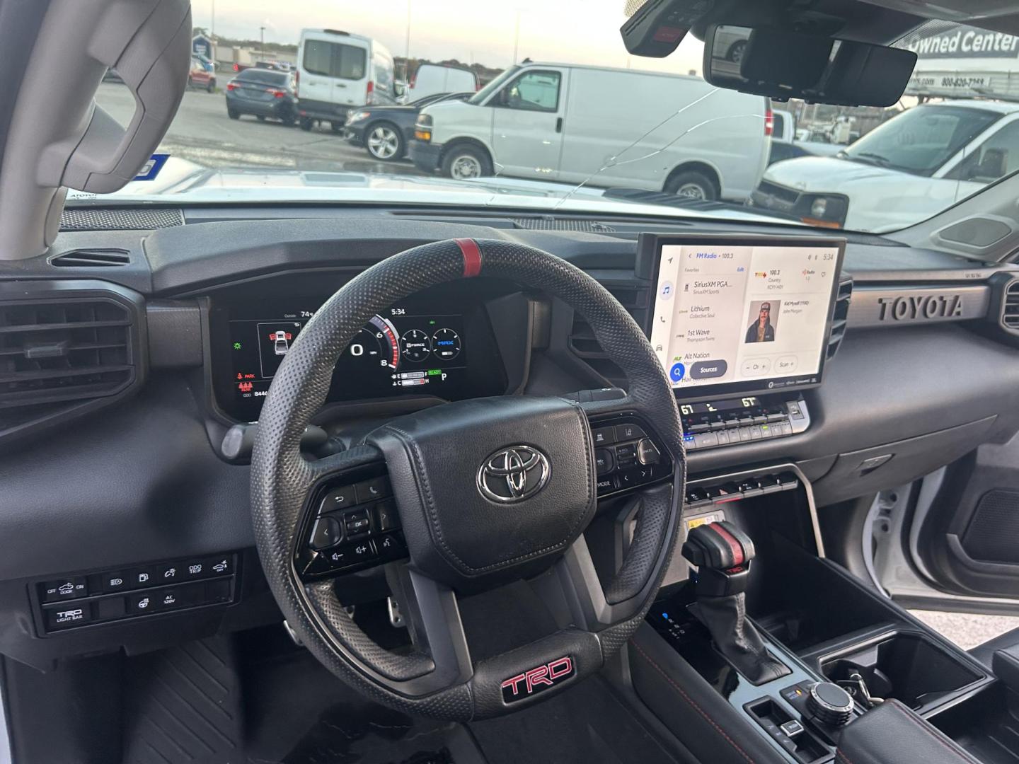 2023 White Toyota Tundra TRD PRO CrewMax 4WD Hybrid (5TFPC5DB2PX) with an 3.4L V6 DOHC 24V HYBRID engine, 6A transmission, located at 1687 Business 35 S, New Braunfels, TX, 78130, (830) 625-7159, 29.655487, -98.051491 - Photo#9