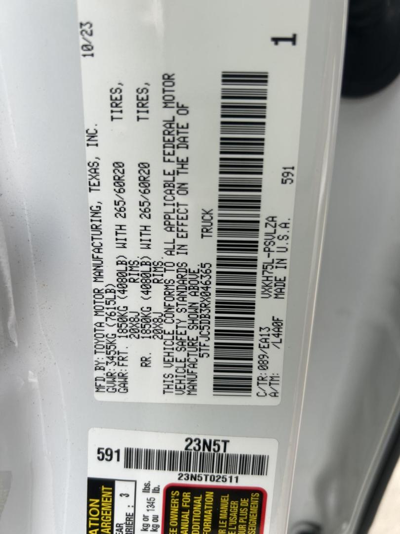 2024 White Toyota Tundra Limited CrewMax 4WD Hybrid (5TFJC5DB3RX) with an 3.4L V6 DOHC 24V HYBRID engine, 6A transmission, located at 1687 Business 35 S, New Braunfels, TX, 78130, (830) 625-7159, 29.655487, -98.051491 - Photo#14