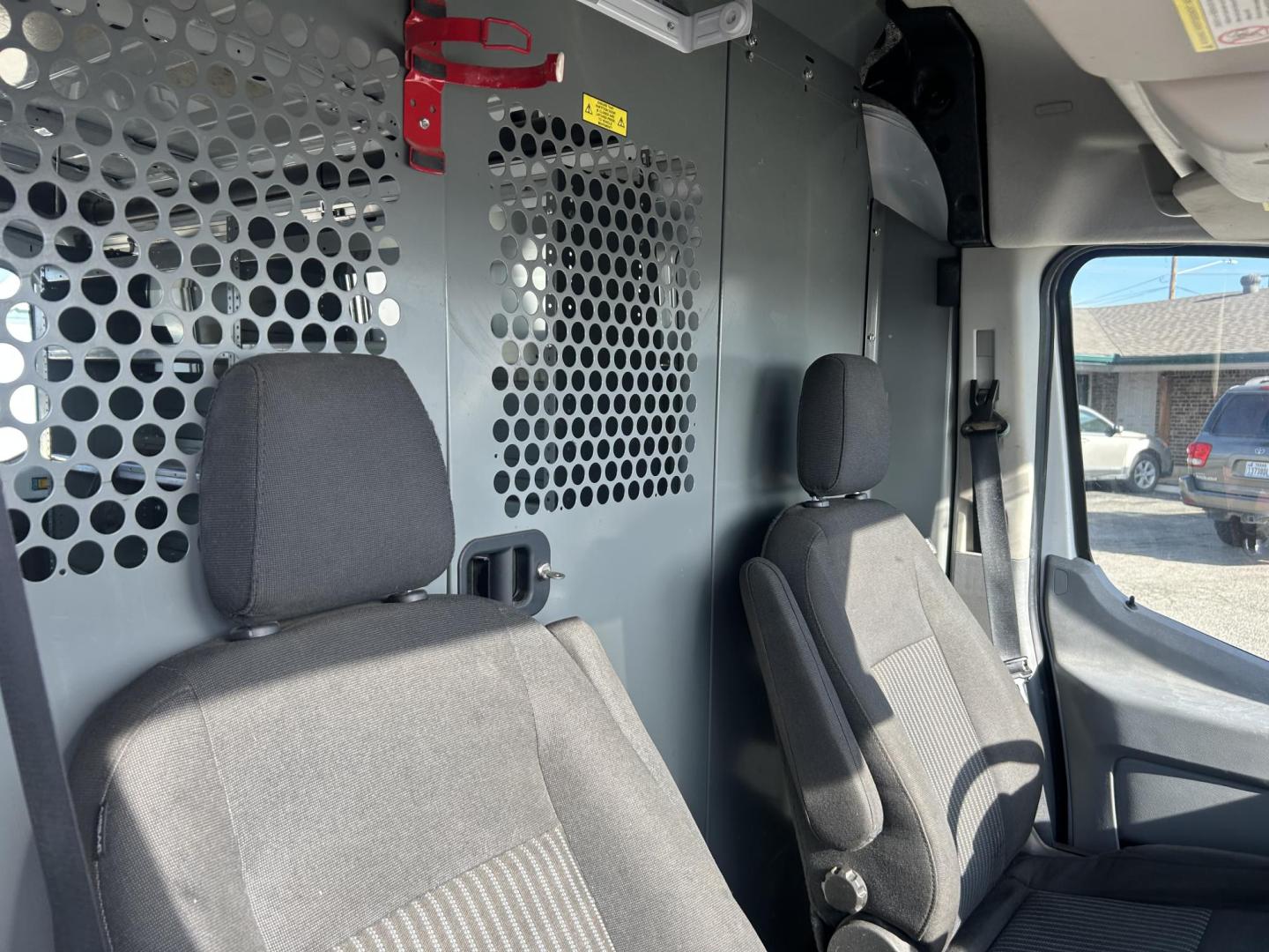 2016 White Ford Transit 250 Van Med. Roof w/Sliding Pass. 148-in. WB (1FTYR2CG0GK) with an 3.5L V6 DOHC 24V engine, 6A transmission, located at 1687 Business 35 S, New Braunfels, TX, 78130, (830) 625-7159, 29.655487, -98.051491 - Photo#4