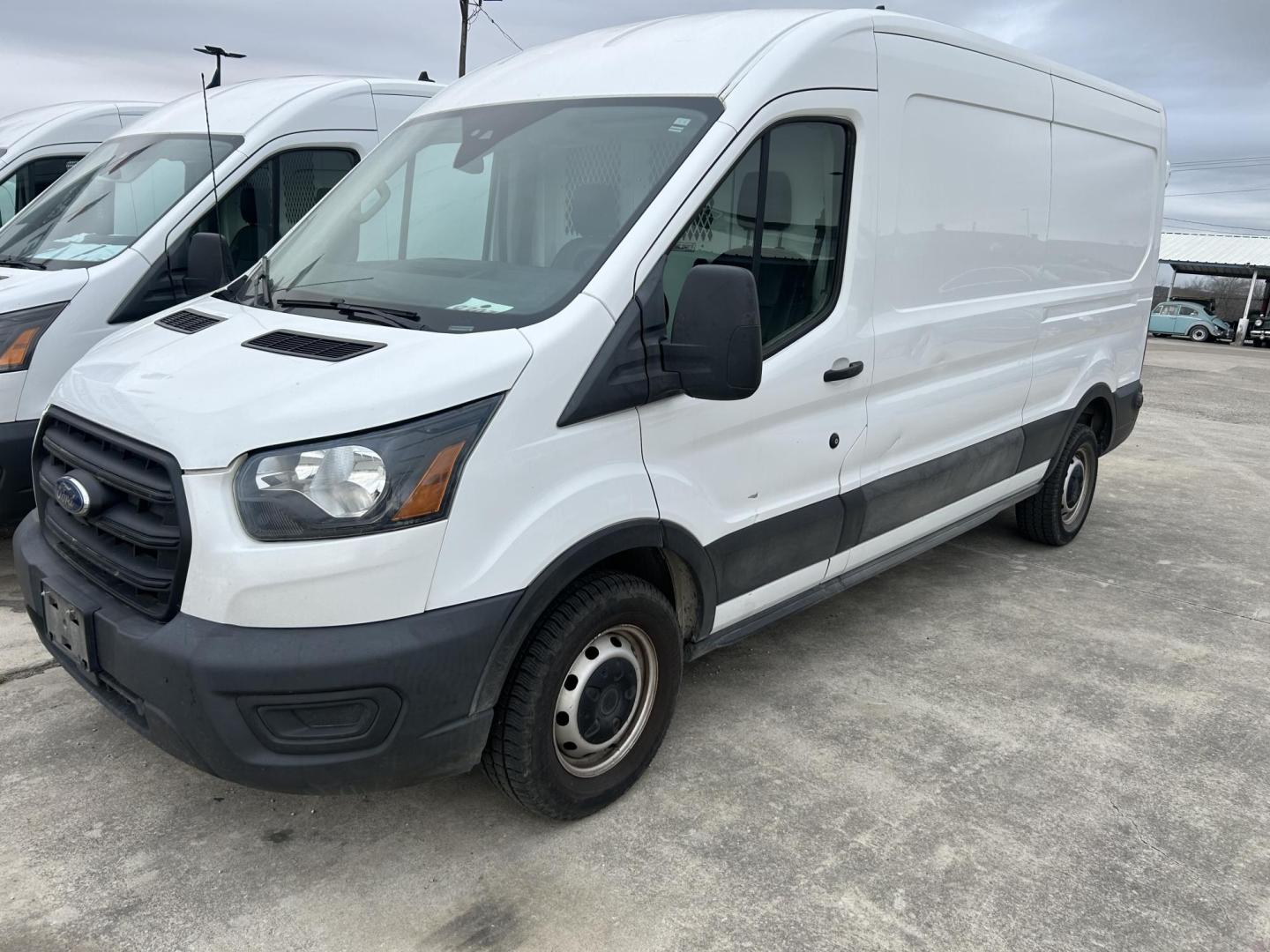 2020 White Ford Transit 250 Van Med. Roof w/Sliding Pass. 130-in. WB (1FTBR1C8XLK) with an 3.5L V6 DOHC 24V engine, 6A transmission, located at 1687 Business 35 S, New Braunfels, TX, 78130, (830) 625-7159, 29.655487, -98.051491 - Photo#0