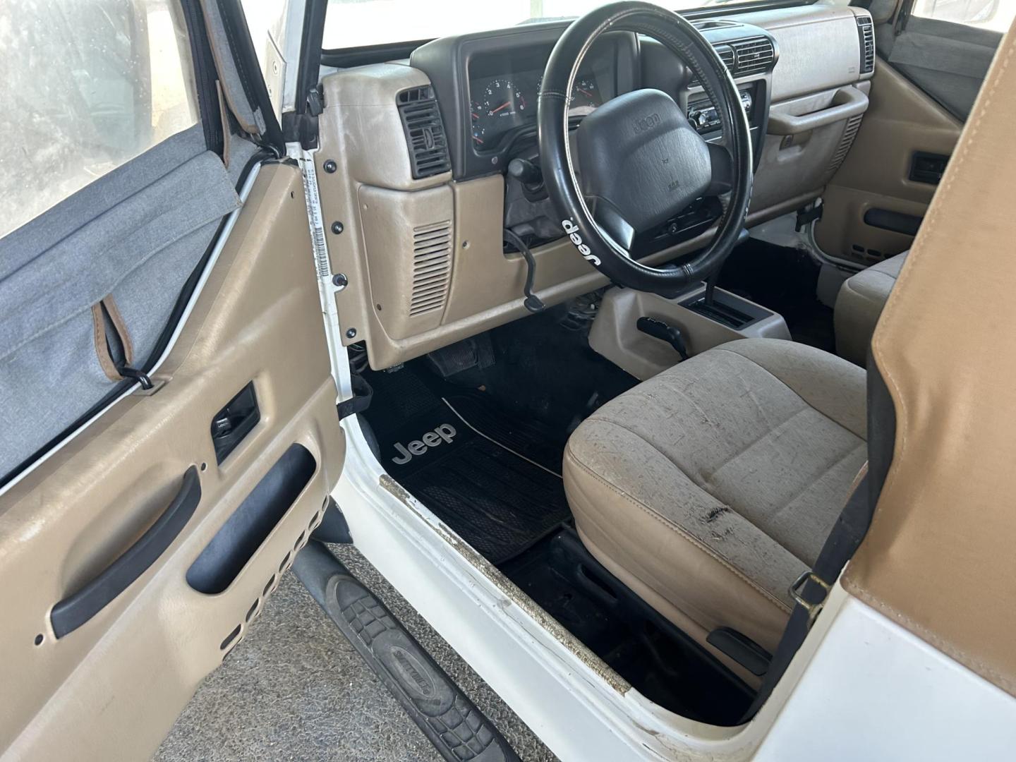 2002 White Jeep Wrangler X (1J4FA39S82P) with an 4.0L L6 OHV 12V engine, located at 1687 Business 35 S, New Braunfels, TX, 78130, (830) 625-7159, 29.655487, -98.051491 - Photo#6