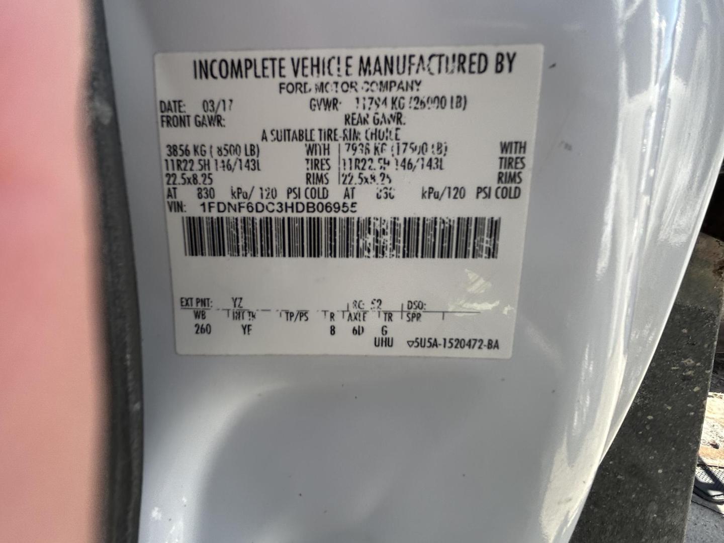 2017 White Ford F-650 Regular Cab 2WD DRW (1FDNF6DC3HD) with an 6.7L V8 DIESEL engine, located at 1687 Business 35 S, New Braunfels, TX, 78130, (830) 625-7159, 29.655487, -98.051491 - Photo#15