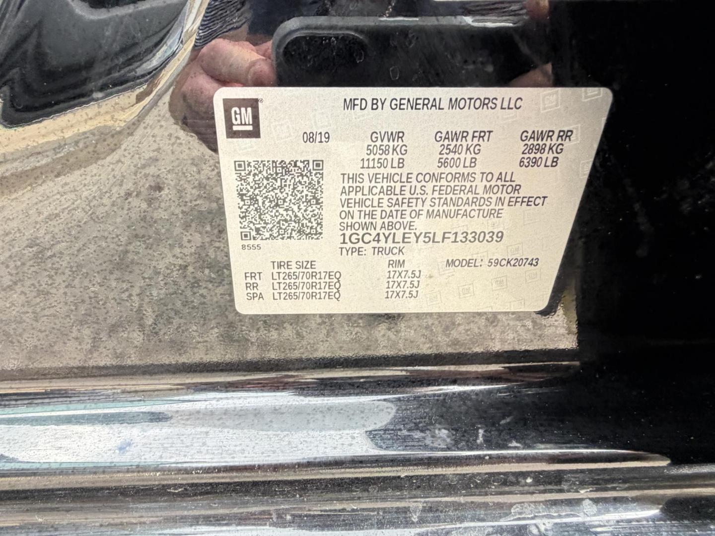 2020 Black Chevrolet Silverado 2500HD Work Truck Crew Cab Short Box 4WD (1GC4YLEY5LF) with an 6.6L V8 OHV 16V DIESEL engine, 6A transmission, located at 1687 Business 35 S, New Braunfels, TX, 78130, (830) 625-7159, 29.655487, -98.051491 - Photo#12