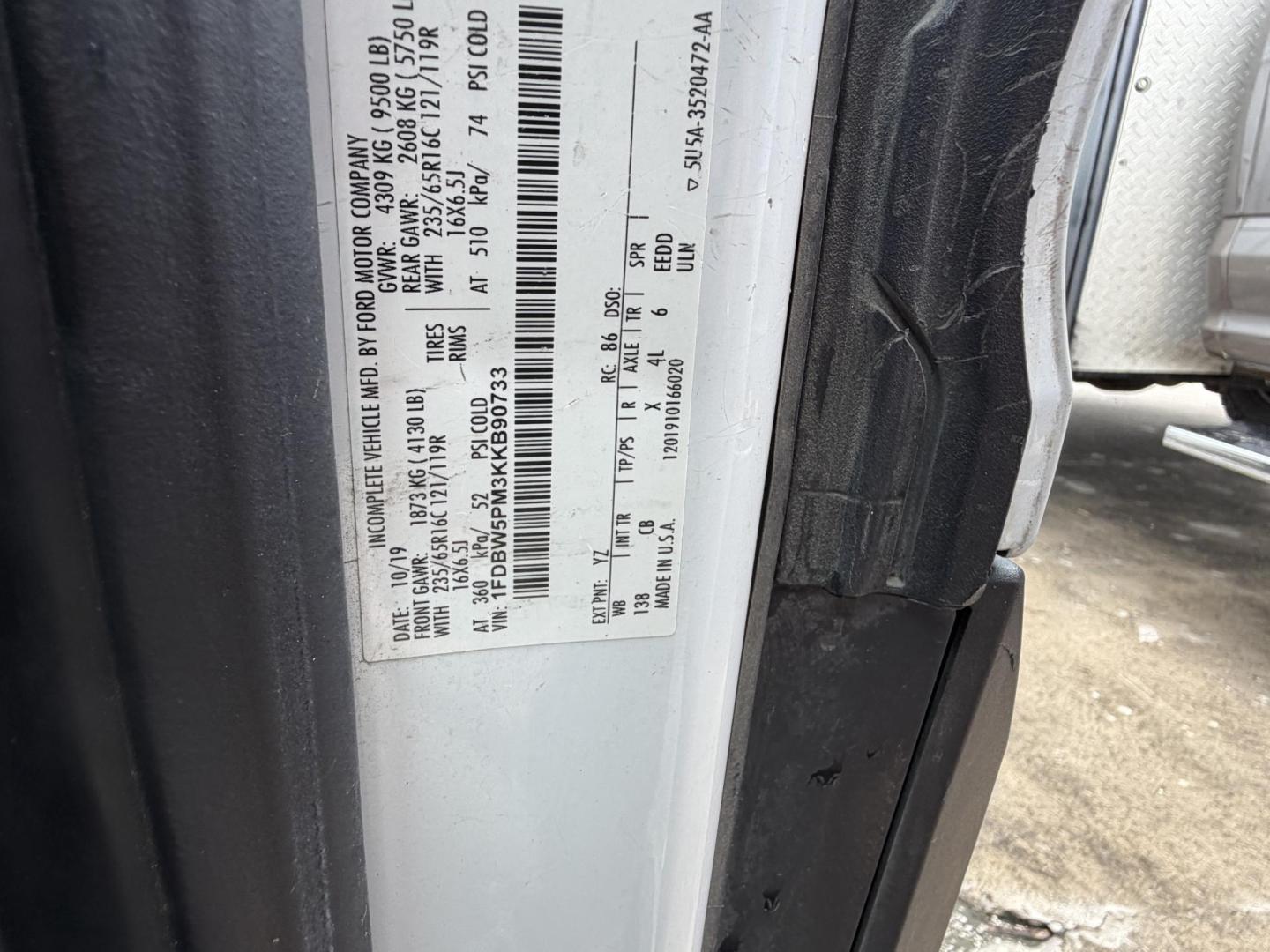 2019 White Ford Transit T-350 (1FDBW5PM3KK) with an 3.7L V6 DOHC 24V engine, located at 1687 Business 35 S, New Braunfels, TX, 78130, (830) 625-7159, 29.655487, -98.051491 - Photo#8