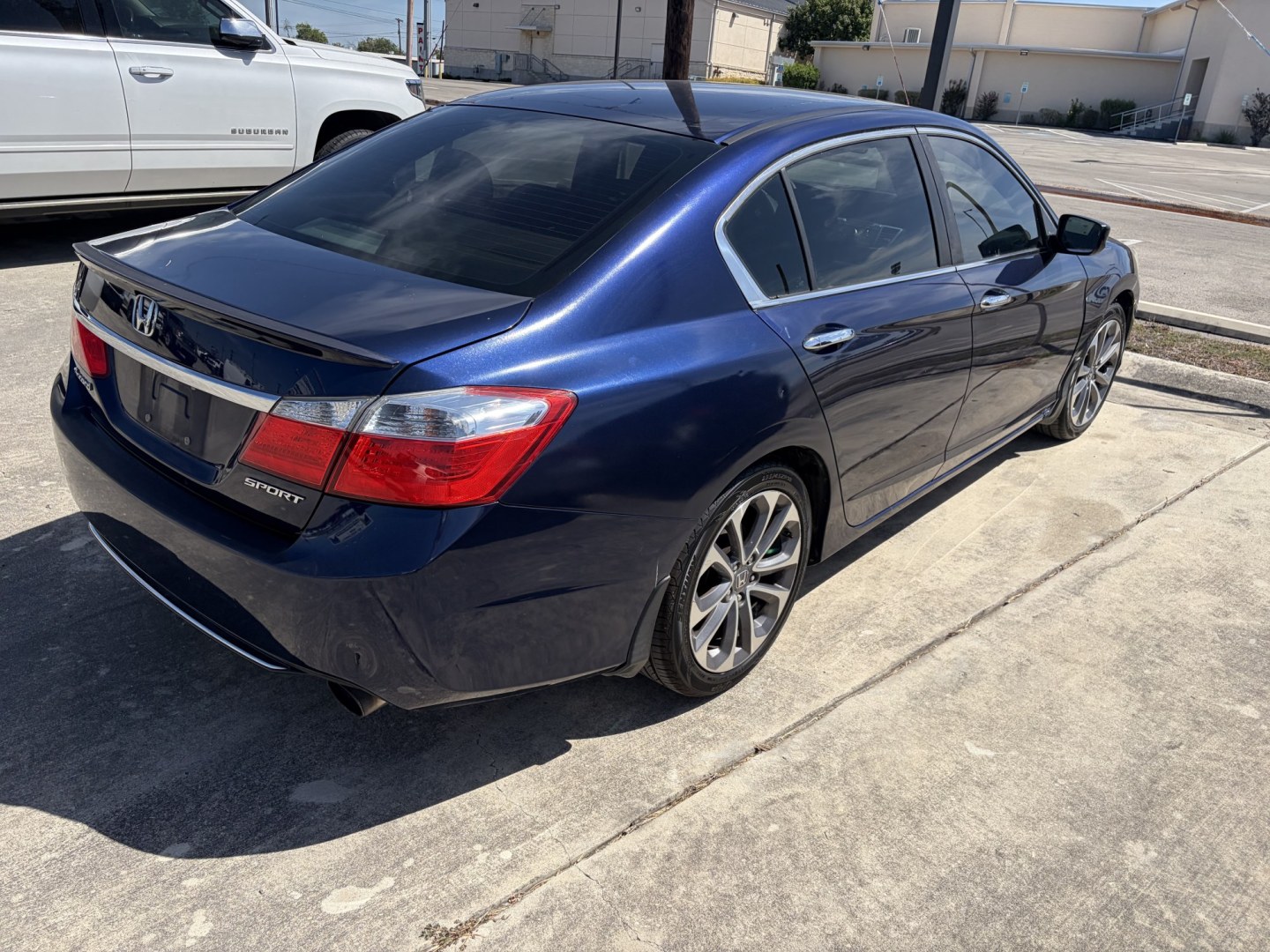 2014 Blue Honda Accord Sport Sedan CVT (1HGCR2F51EA) with an 2.4L L4 DOHC 16V engine, Continuously Variable Transmission transmission, located at 1687 Business 35 S, New Braunfels, TX, 78130, (830) 625-7159, 29.655487, -98.051491- Photo#6