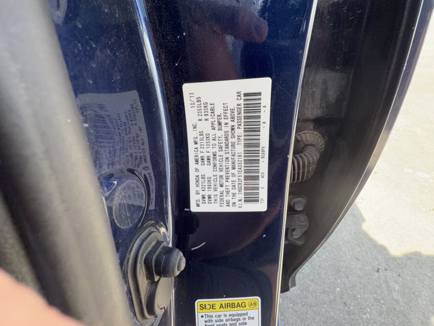 2014 Blue Honda Accord Sport Sedan CVT (1HGCR2F51EA) with an 2.4L L4 DOHC 16V engine, Continuously Variable Transmission transmission, located at 1687 Business 35 S, New Braunfels, TX, 78130, (830) 625-7159, 29.655487, -98.051491- Photo#13