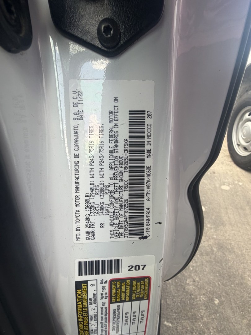 2023 White Toyota Tacoma SR5 Access Cab I4 6AT 2WD (3TYRX5GN4PT) with an 2.7L L4 DOHC 16V engine, 6A transmission, located at 1687 Business 35 S, New Braunfels, TX, 78130, (830) 625-7159, 29.655487, -98.051491- Photo#14