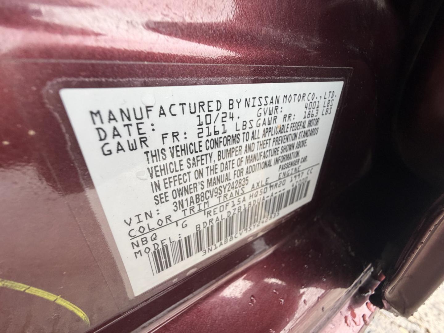2025 Red Nissan Sentra SV (3N1AB8CV9SY) with an 2.0L L4 SFI DOHC 16V engine, CVT transmission, located at 1687 Business 35 S, New Braunfels, TX, 78130, (830) 625-7159, 29.655487, -98.051491- Photo#13